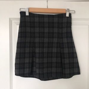 Grey and black Brandy Melville plaid mini skirt